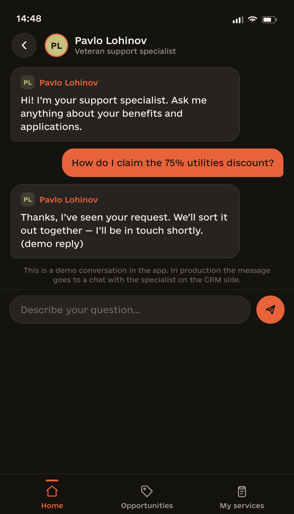 Chat with your specialist